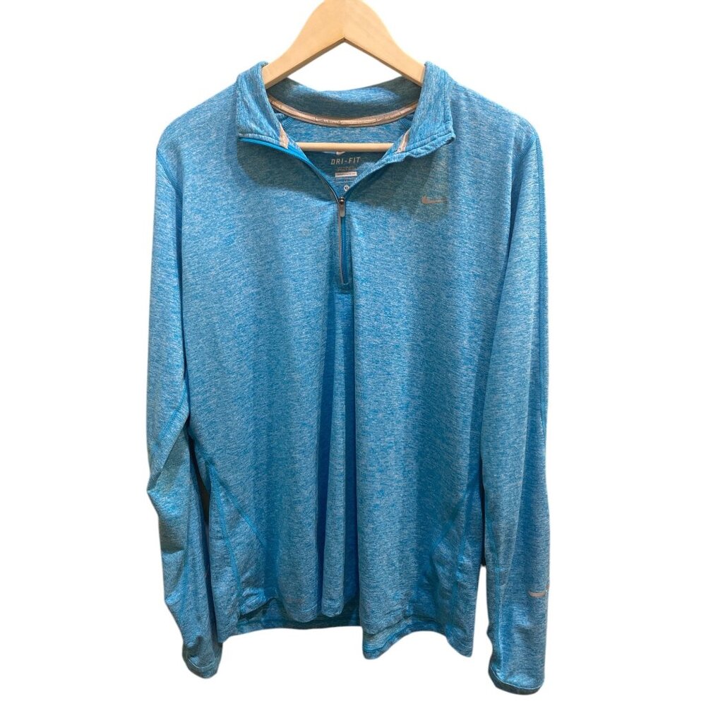 Nike Golf Dri Fit Women’s Blue 1/4 Zip Long Sleeve Pullover Top Size XL